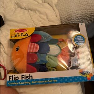 Melissa & Doug Flip Fish Crinkling Toy - Orange, Blue, Yellow
